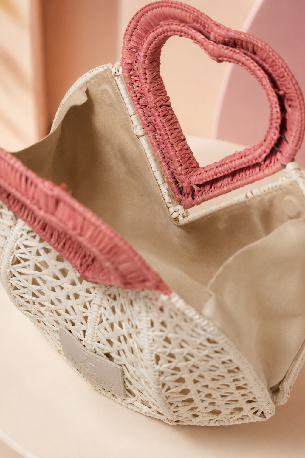 The Zambezi Heart-Shaped Raffia Bag
