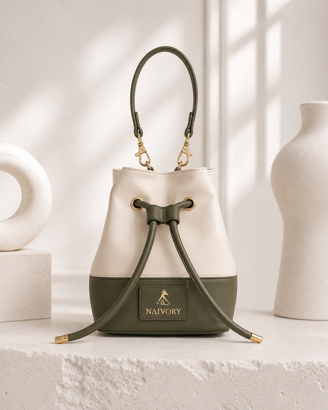 The Nile Bucket Handbag Olive
