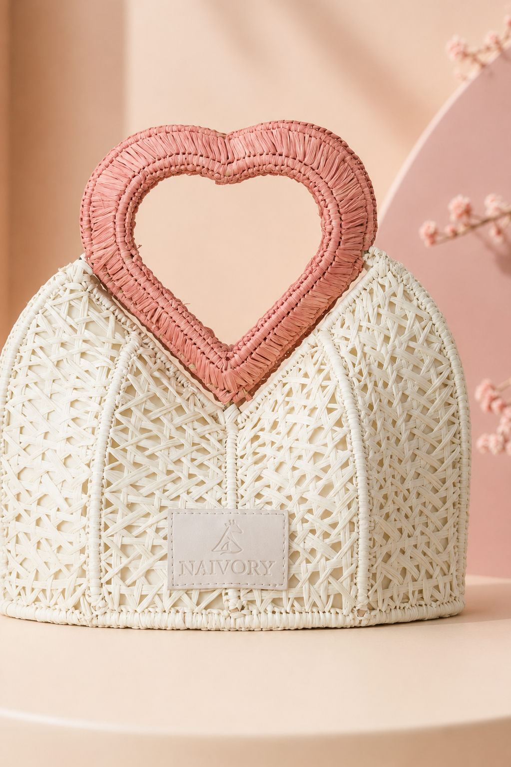 The Zambezi Heart-Shaped Raffia Bag