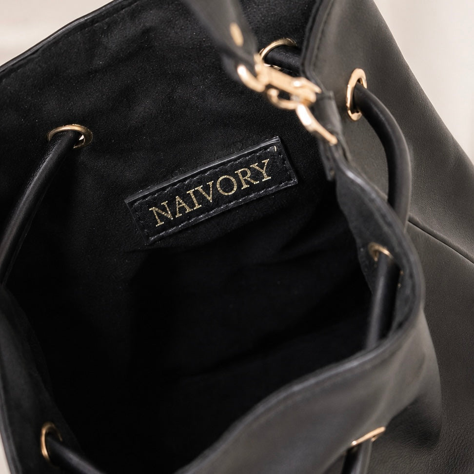 The Nile Bucket Handbag Black